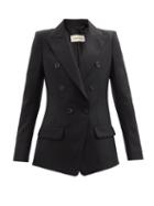 Alexandre Vauthier - Double-breasted Wool-canvas Suit Jacket - Womens - Black
