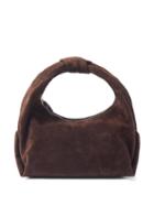 Khaite - Beatrice Small Knotted Suede Shoulder Bag - Womens - Dark Brown