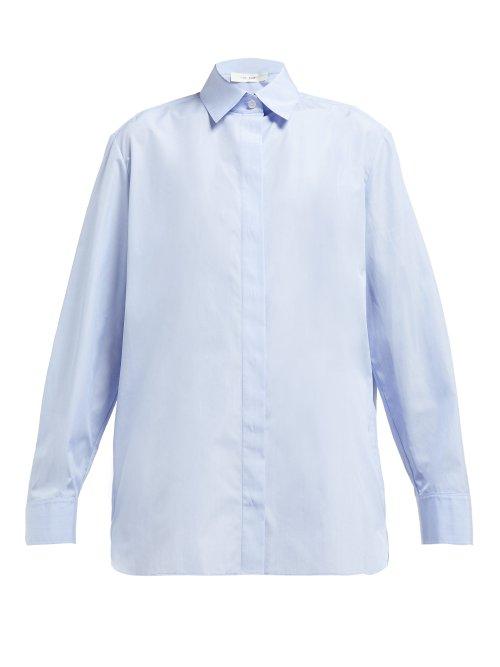 Matchesfashion.com The Row - Big Sisea Cotton Poplin Shirt - Womens - Light Blue