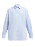 Matchesfashion.com The Row - Big Sisea Cotton Poplin Shirt - Womens - Light Blue