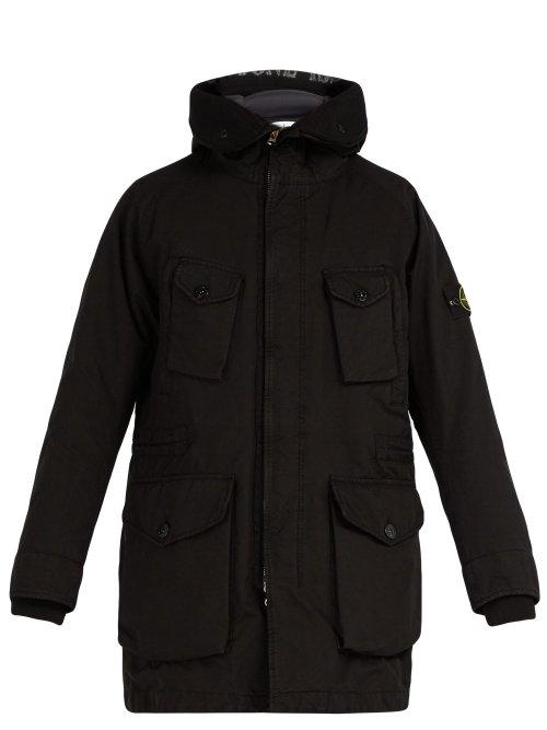 Matchesfashion.com Stone Island - Long Line Down Filled Hooded Coat - Mens - Black