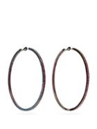 Matchesfashion.com Lynn Ban - Duotone Large Sapphire & Rhodium Hoop Earrings - Womens - Pink