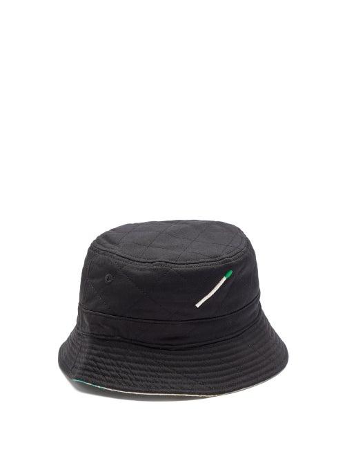 Matchesfashion.com Nick Fouquet - Reversible Quilted Cotton-corduroy Bucket Hat - Mens - Black