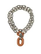 Matchesfashion.com Paco Rabanne - Xl Link Leather-pendant Necklace - Womens - Orange