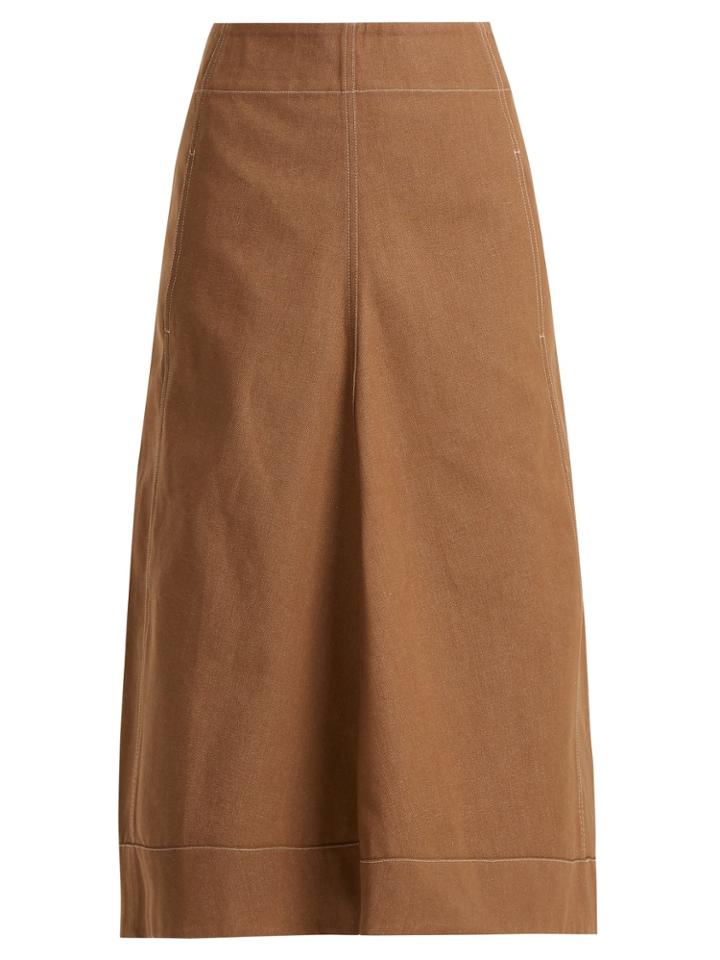 Lemaire Draped Cotton-denim Skirt