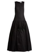 Matchesfashion.com Molly Goddard - Lena Drop Waist Cotton Poplin Gown - Womens - Black