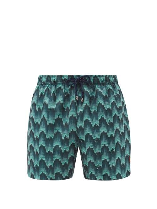 Matchesfashion.com Missoni Mare - Jacquard Swim Shorts - Mens - Green Multi