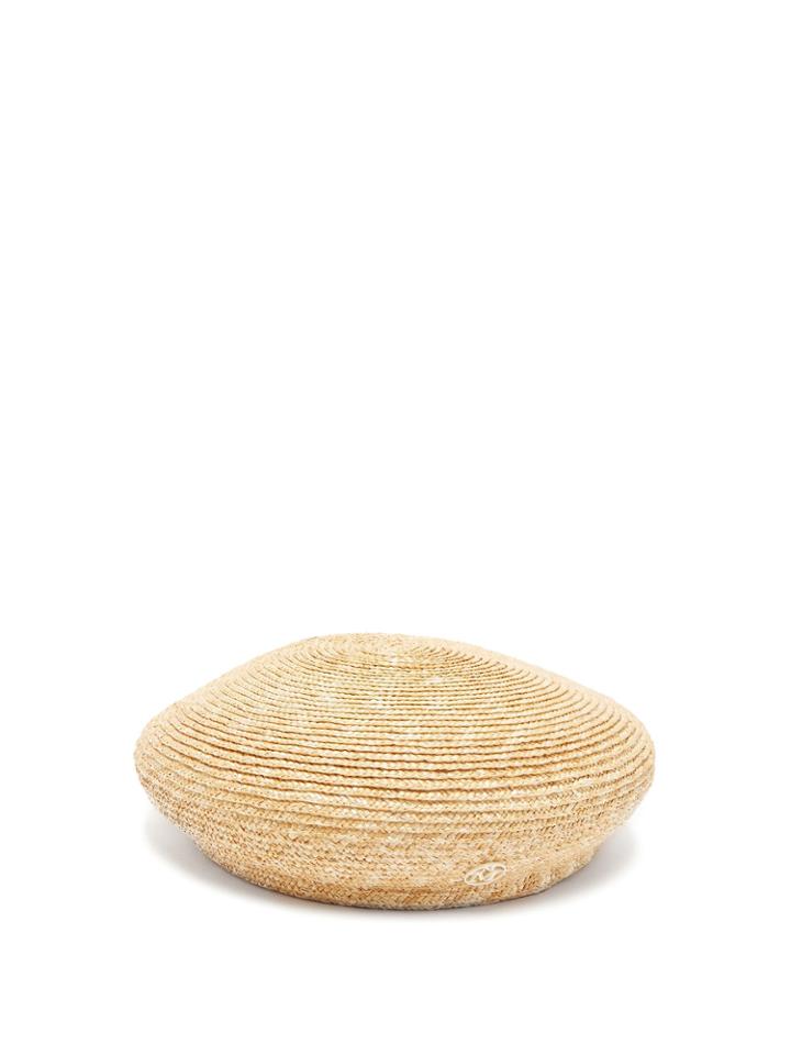 Maison Michel New Bonnie Straw Beret Hat
