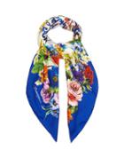 Matchesfashion.com Dolce & Gabbana - Majolica Print Silk Scarf - Womens - Blue