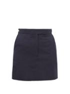 Matchesfashion.com Thom Browne - Tonal-striped Wool Seersucker Mini Skirt - Womens - Navy