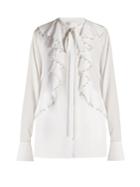 Givenchy Faux-pearl Embellished Ruffled Blouse