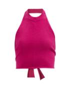 Extreme Cashmere - No.160 Wies Halterneck Stretch-cashmere Top - Womens - Fuchsia