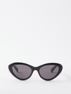 Gucci Eyewear - Cat-eye Frame Acetate Sunglasses - Womens - Black