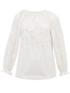 Matchesfashion.com See By Chlo - Scalloped Cotton Poplin Blouse - Womens - Ivory