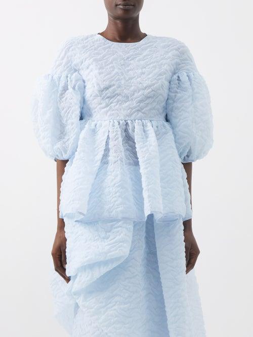 Cecilie Bahnsen - Jerry Nimbus Matelass Gauze Top - Womens - Light Blue