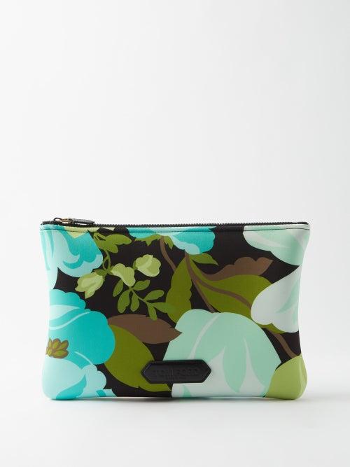 Tom Ford - Logo-plaque Floral-print Scuba Pouch - Mens - Multi