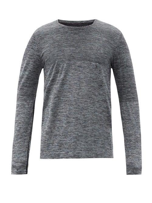 Matchesfashion.com Asics - Logo-print Mesh-jersey Long-sleeved Top - Mens - Black Multi