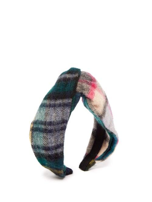 Matchesfashion.com Benot Missolin - Rebecca Checked Wool Headband - Womens - Multi