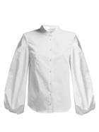 Matchesfashion.com Khaite - Willa Balloon Sleeve Cotton Shirt - Womens - White