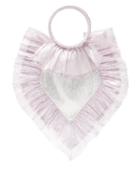 Matchesfashion.com The Vampire's Wife - Ruffle Trimmed Woven Clutch - Womens - Pink Silver