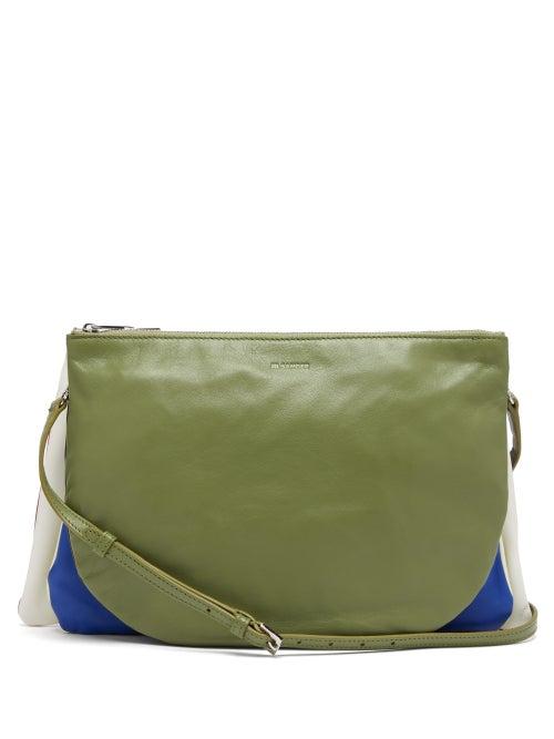 Matchesfashion.com Jil Sander - Colour Blocked Leather Cross Body Bag - Womens - Green