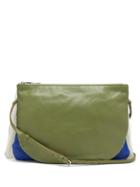 Matchesfashion.com Jil Sander - Colour Blocked Leather Cross Body Bag - Womens - Green