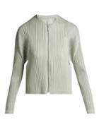 Matchesfashion.com Pleats Please Issey Miyake - Collarless Pleated Jacket - Womens - Silver
