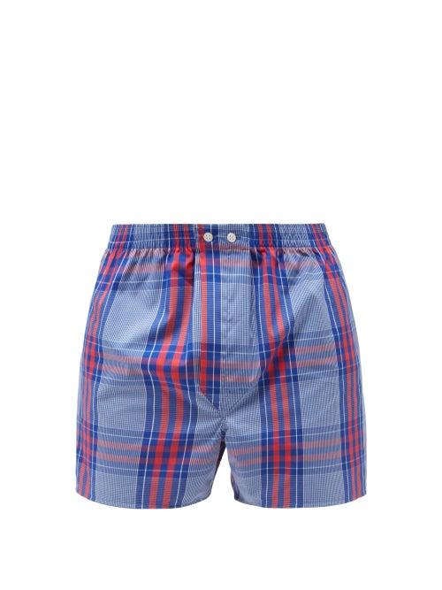 Mens Basics Derek Rose - Barker Checked Cotton Boxer Shorts - Mens - Multi
