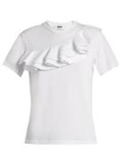 Msgm Ruffled Jersey T-shirt