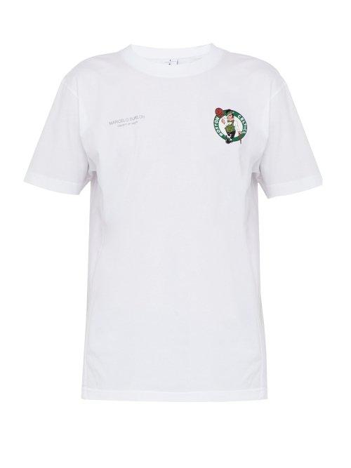 Matchesfashion.com Marcelo Burlon - Celtics Basketball Cotton Jersey T Shirt - Mens - White