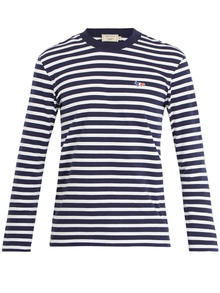 Maison Kitsuné Marin Striped Cotton-jersey Sweater