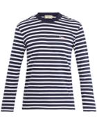 Maison Kitsuné Marin Striped Cotton-jersey Sweater