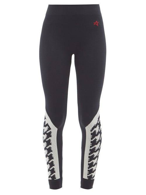 Perfect Moment - Houndstooth-jacquard Thermal Ski Leggings - Womens - Black