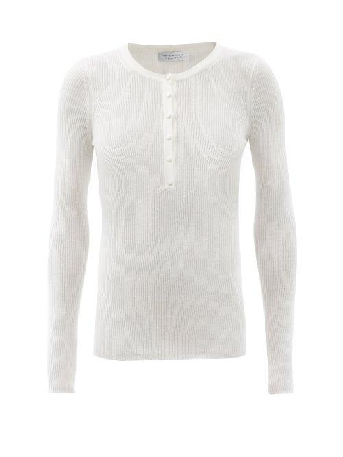 Ladies Rtw Gabriela Hearst - Julian Ribbed Cashmere-blend Sweater - Womens - Ivory