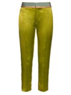 Haider Ackermann Iteso Contrasting-waist Silk Cropped Trousers