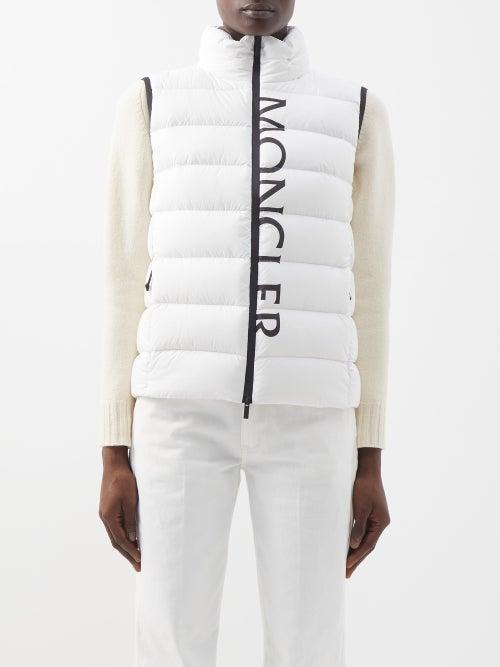 Moncler - Cenis Logo-print Down Gilet - Womens - White