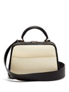 Matchesfashion.com Valextra - Serie S Small Grained Leather Shoulder Bag - Womens - White Multi