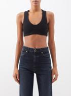 Khaite - Gioca Scoop-neck Ribbed Cashmere-blend Cropped Top - Womens - Black