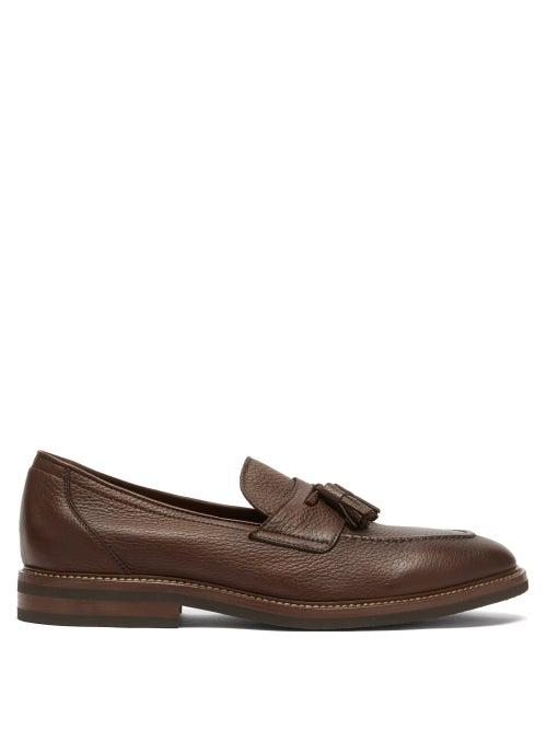 Matchesfashion.com Brunello Cucinelli - Tasselled Grained-leather Loafers - Mens - Brown