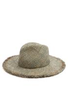 Matchesfashion.com Lola Hats - Large Dad's Frayed Edged Straw Hat - Womens - Blue