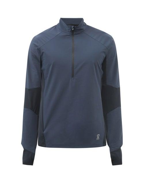 On - Trail Breaker Quarter-zip Technical-jersey Top - Mens - Navy