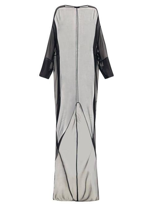 Matchesfashion.com Rick Owens - Eclipse Train-hem Silk-chiffon Maxi Dress - Womens - Black