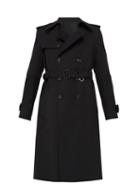 Matchesfashion.com Alexander Mcqueen - Belted Wool And Cotton Twill Trench Coat - Mens - Black Multi