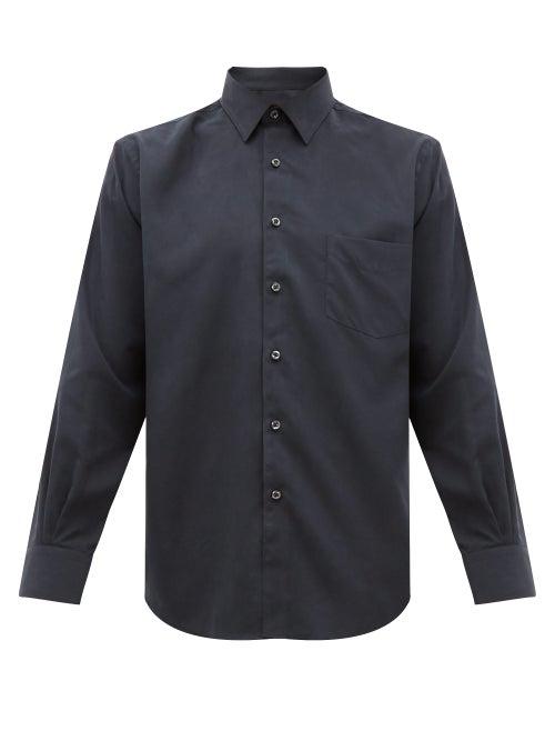 Matchesfashion.com Cobra S.c. - Patch Pocket Silk Shirt - Mens - Navy