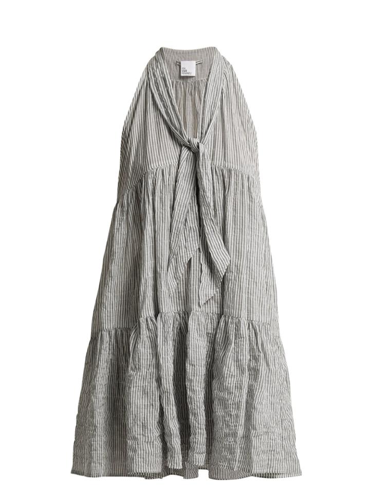 Lisa Marie Fernandez Striped Tiered Cotton Sundress
