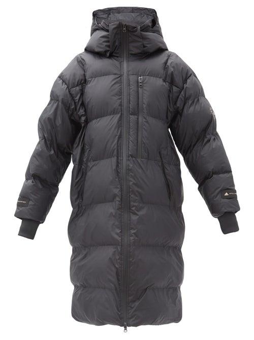 Matchesfashion.com Adidas By Stella Mccartney - Oversized Quilted Recycled-shell Hooded Coat - Womens - Black