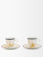 Gucci - Set Of Two Herbarium Porcelain Cups And Saucers - Yellow Multi