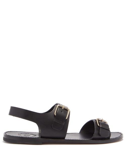 Matchesfashion.com Grenson - Lorenzo Buckled Leather Sandals - Mens - Black