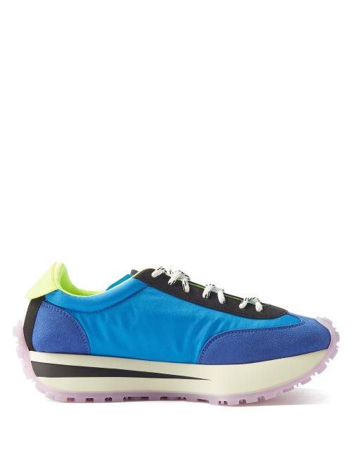 Stella Mccartney - Reclypse Recycled-fibre Flatform Trainers - Womens - Blue Multi