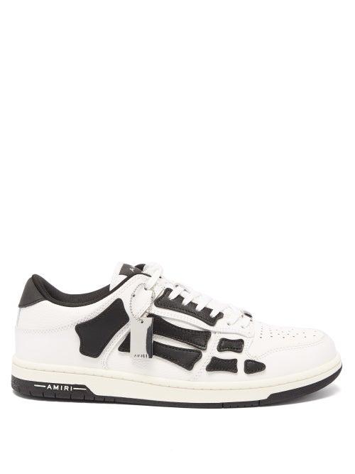 Amiri - Skel Top Leather Trainers - Mens - Black White